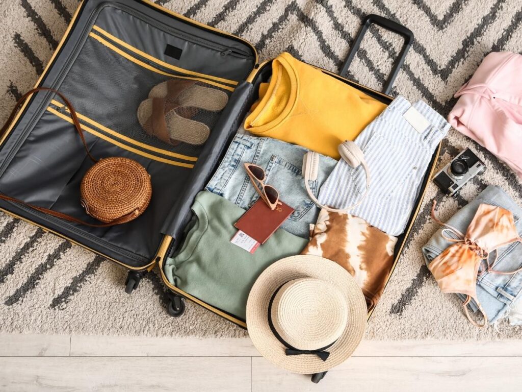 Neatly organized suitcase making unpacking quick and easy after trip