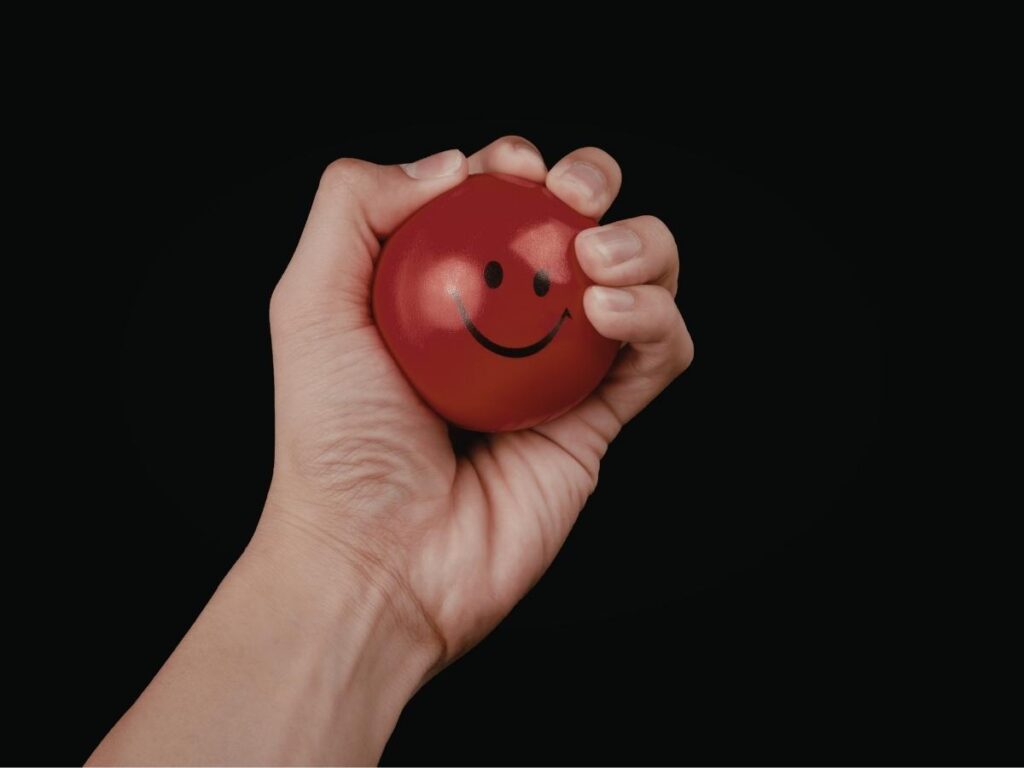 Flight anxiety kit with stress ball, gum, hand cream, and comfort items