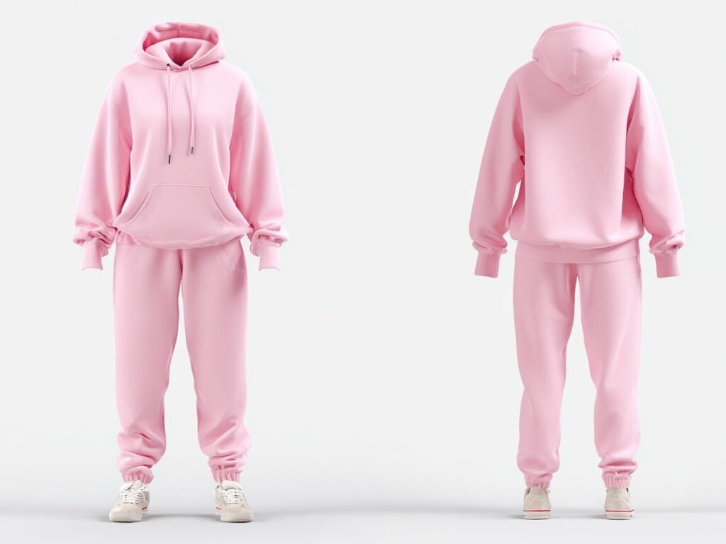 Complete airplane outfit with joggers sneakers and zip-up hoodie
