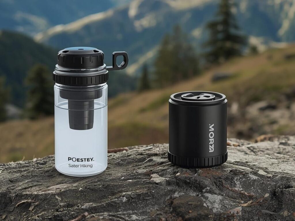 LifeStraw water filter being used on hiking trail