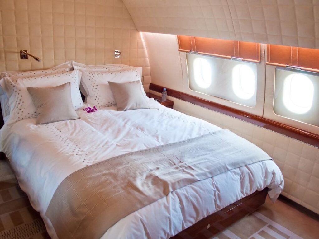 Singapore Airlines first class double bed setup for couples on long-haul international routes