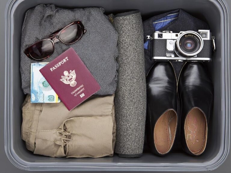 Organized suitcase with packing cubes and neatly rolled clothes for travel