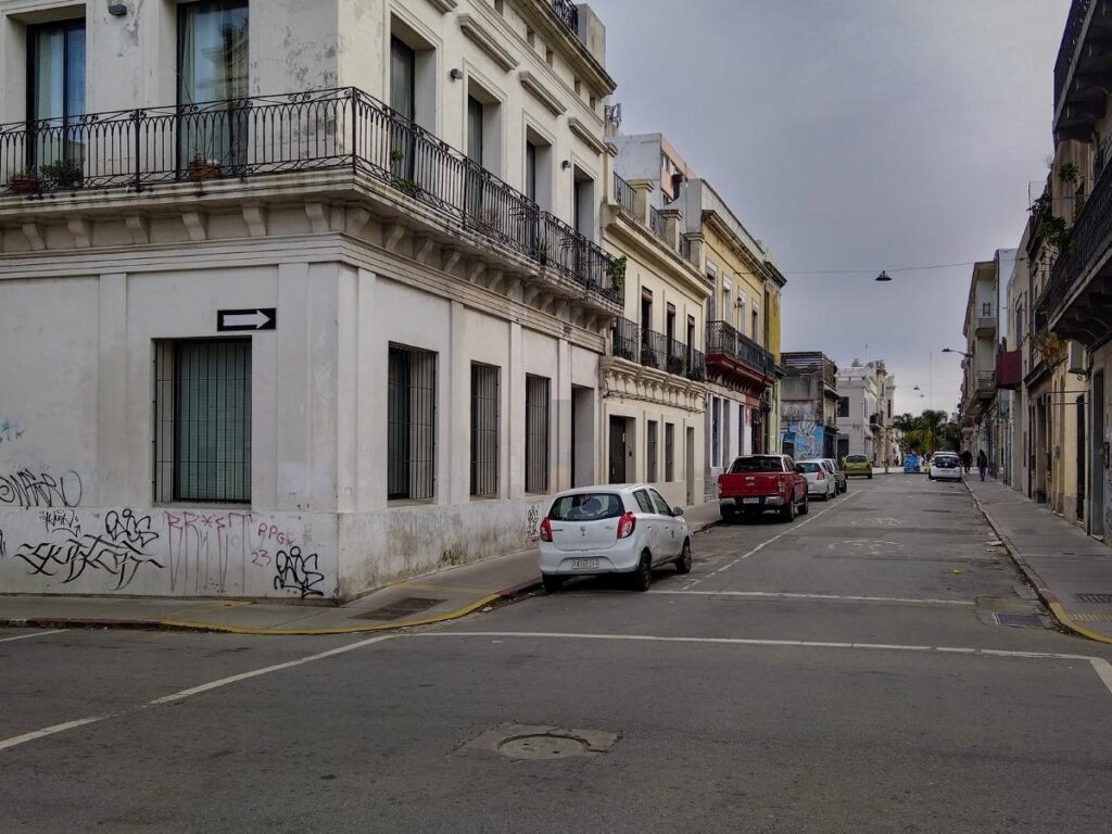 Industrial town in Indiana with older buildings and quiet streets