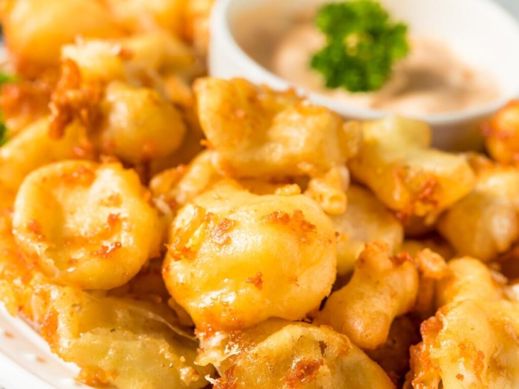 Fresh Wisconsin cheese curds served at local restaurant

