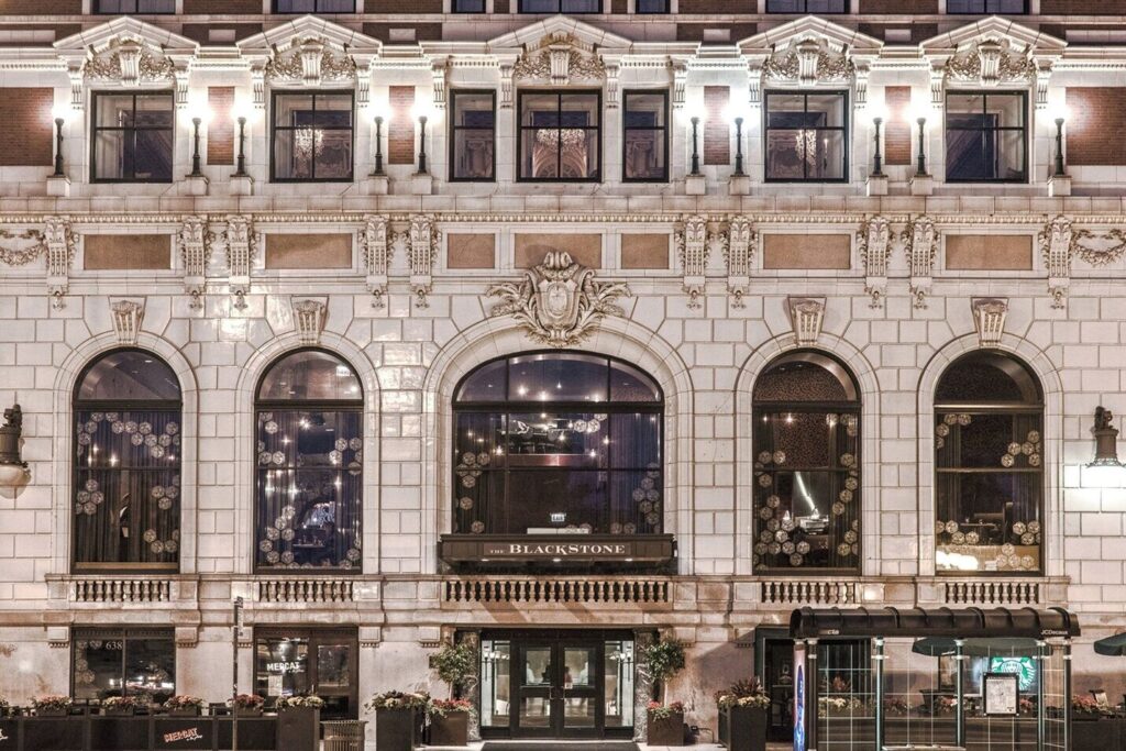 The Blackstone Hotel Chicago historic exterior near Grant Park