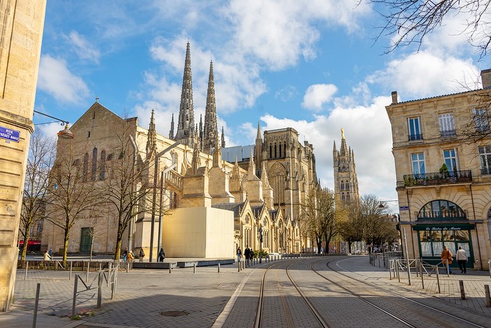 Bordeaux Cathedral exterior with gothic architecture details