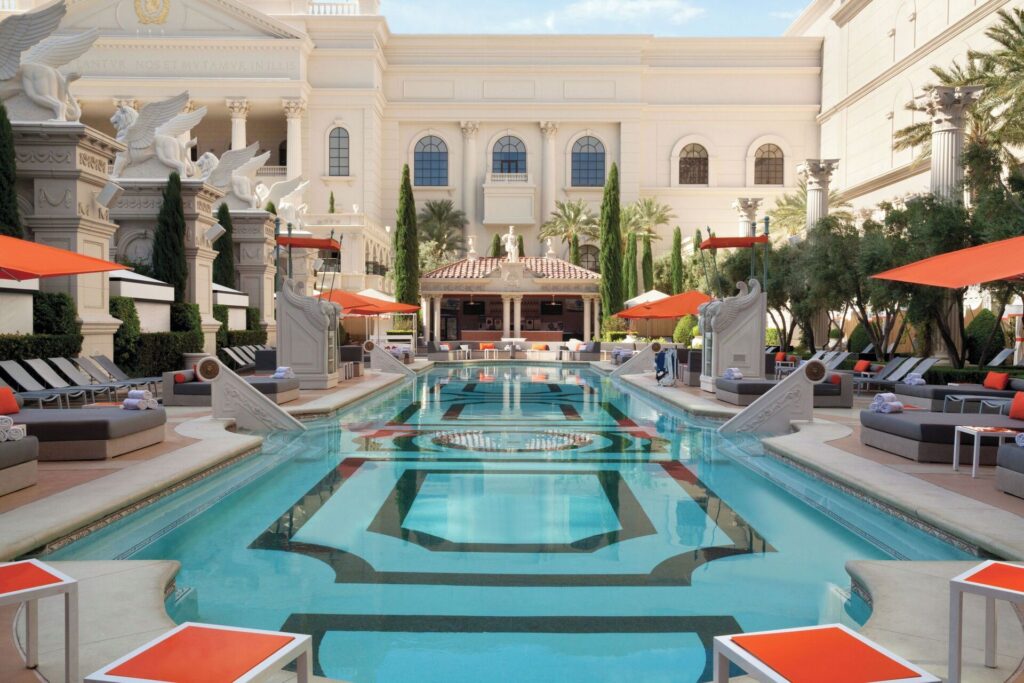 Garden of the Gods pool at Caesars Palace Las Vegas
