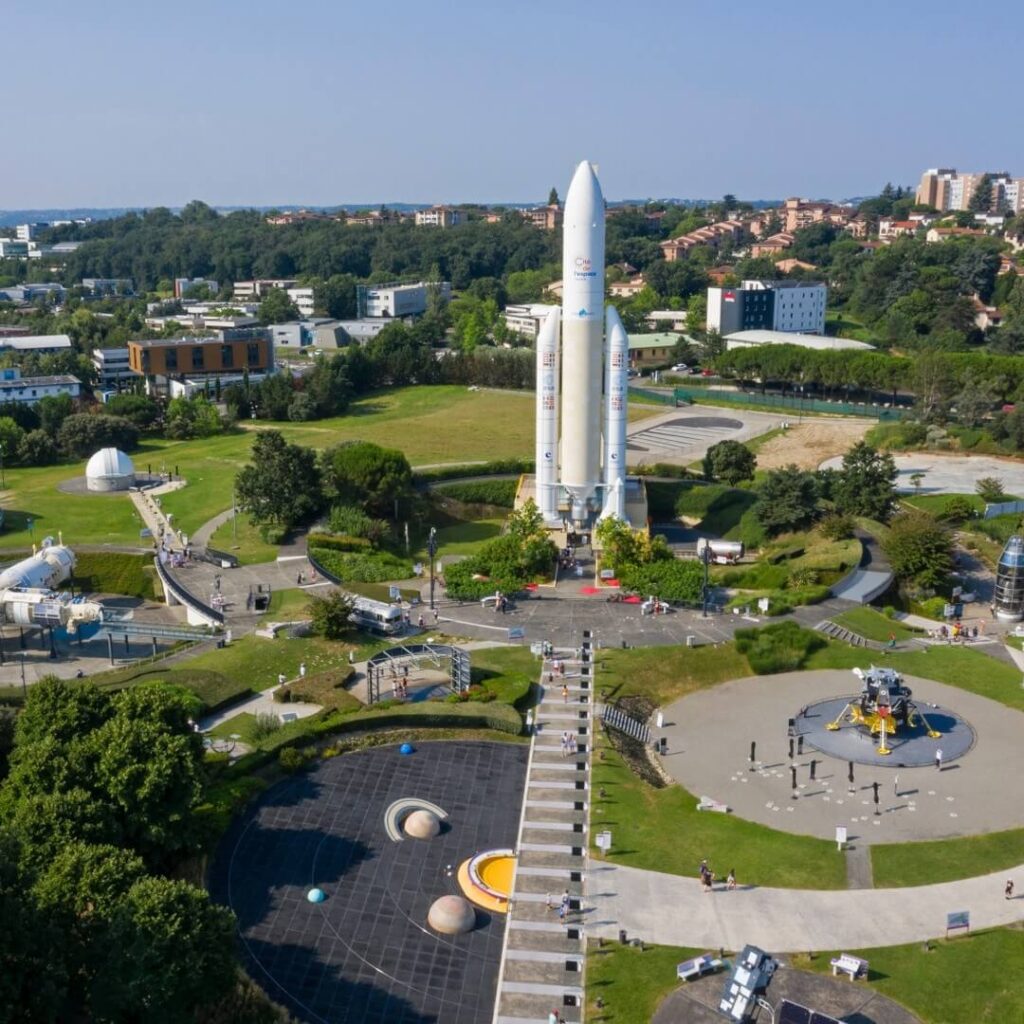 Cité de l’Espace in Toulouse with rocket models and exhibits