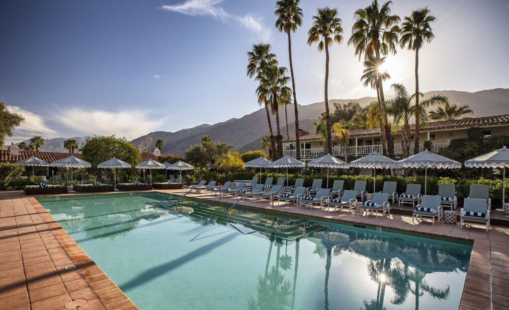 Colony Palms Hotel Palm Springs historic luxury hotel with pool and garden
