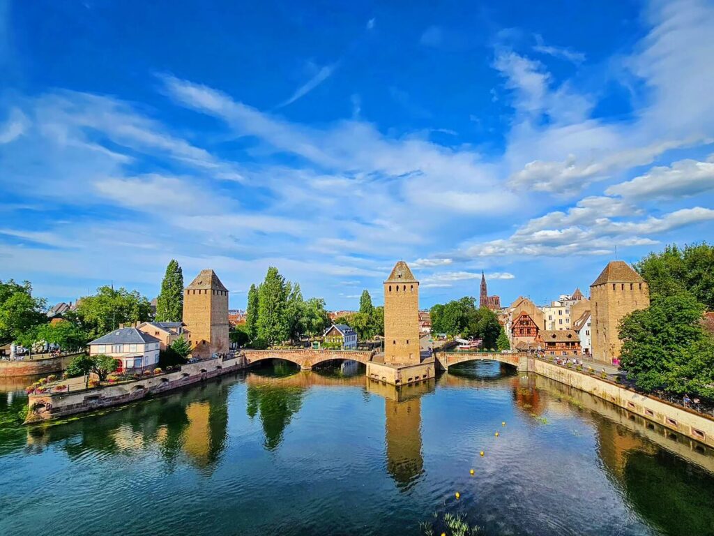 Covered bridges and Vauban Dam in Strasbourg