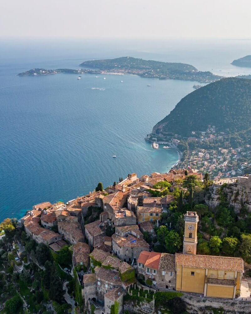 Hilltop view from Èze village overlooking the French Riviera coastline