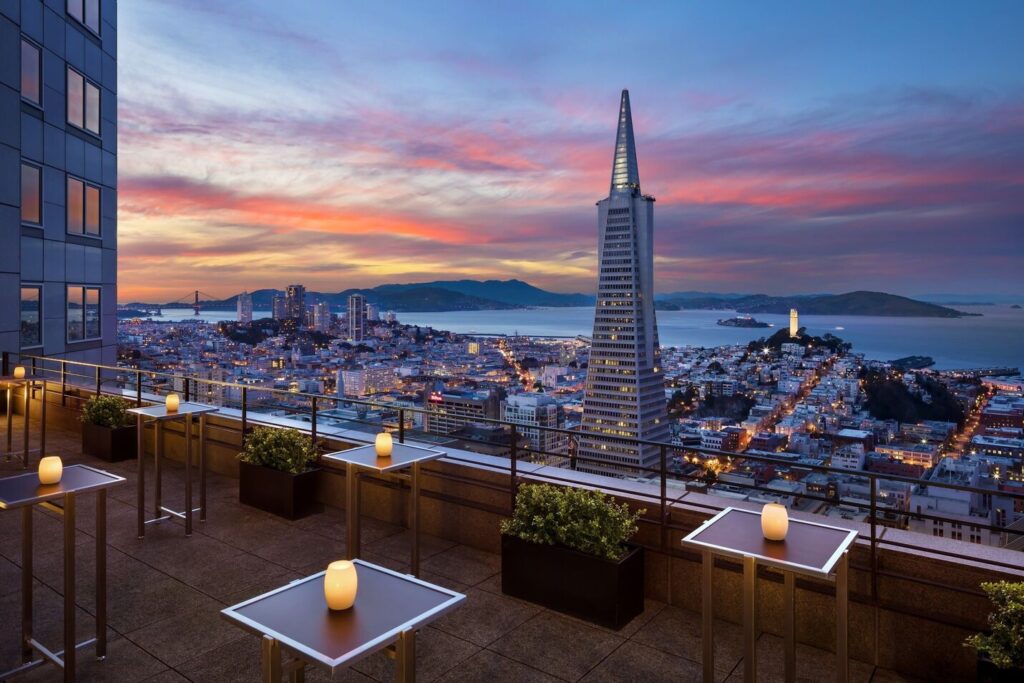Four Seasons Hotel San Francisco at Embarcadero with bay and skyline views