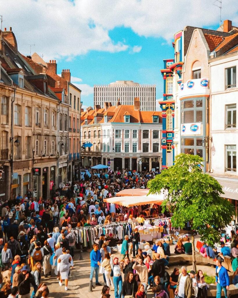 Grand Place Lille showing open square and historic buildings