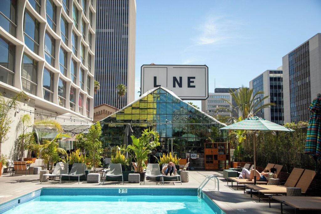 The LINE Hotel Los Angeles in Koreatown with modern design and rooftop pool