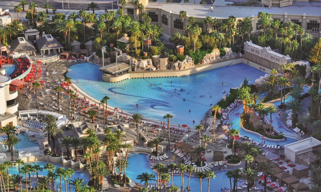 Mandalay Bay wave pool and sandy beach Las Vegas