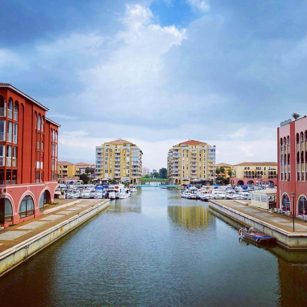 Modern residential area in Port Marianne Montpellier