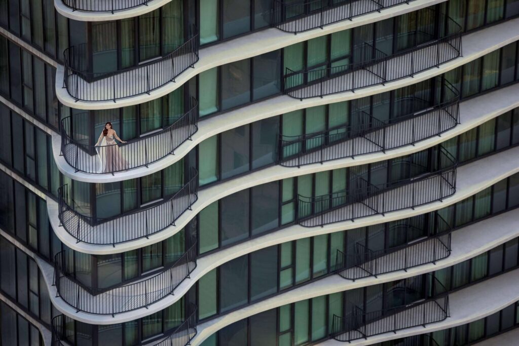 Radisson Blu Aqua Chicago exterior with iconic balcony design