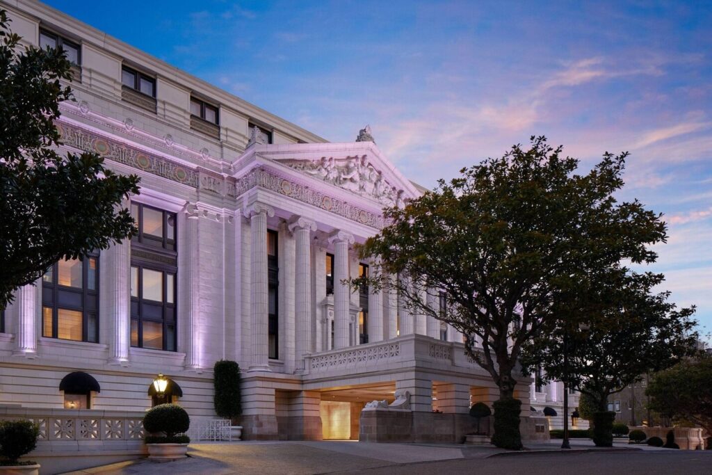 The Ritz-Carlton San Francisco luxury hotel on Nob Hill with historic architecture and city views