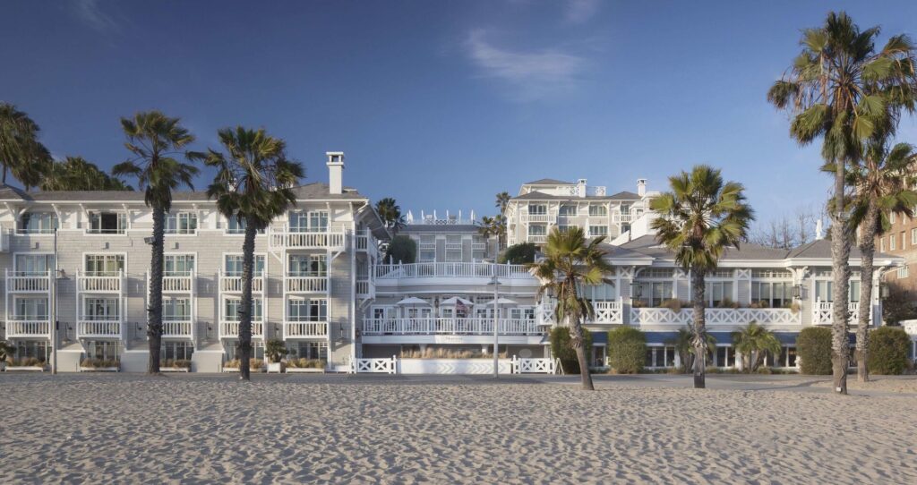 Shutters on the Beach luxury hotel exterior in Santa Monica with direct oceanfront views