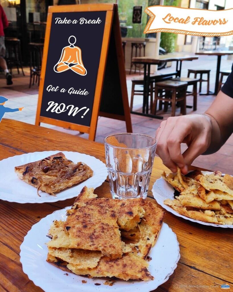 Traditional socca served fresh in Nice France