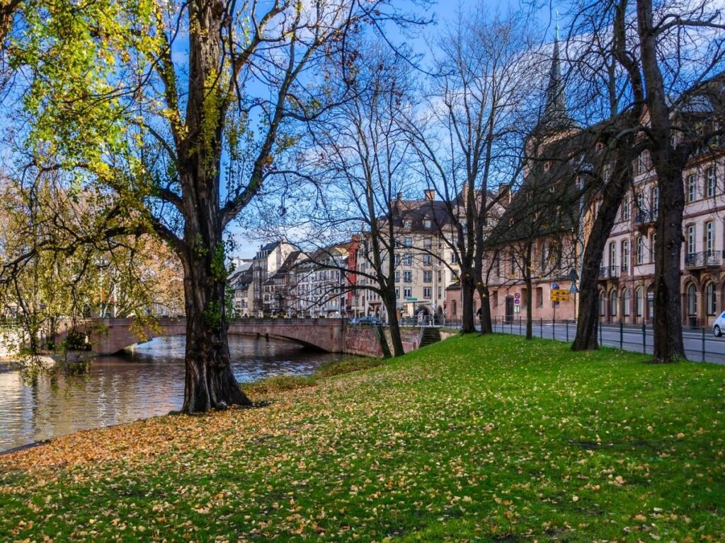Strasbourg streets during fall season