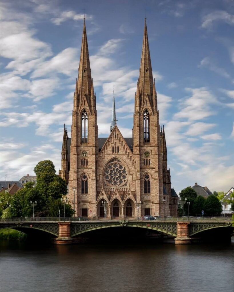 Walking through small streets in Strasbourg old town