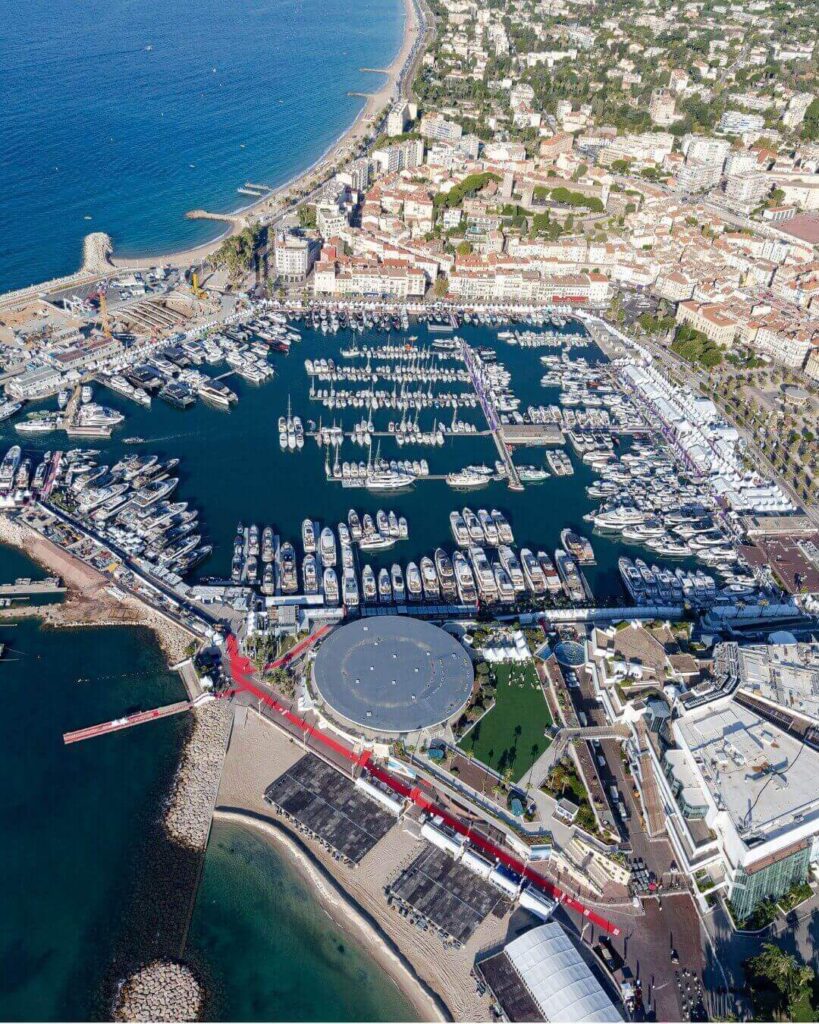 Boats and yachts at the Old Port harbor in Cannes