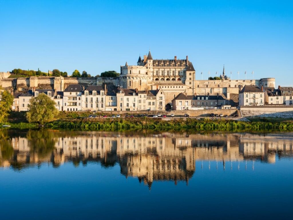 Amboise town and château along Loire River France