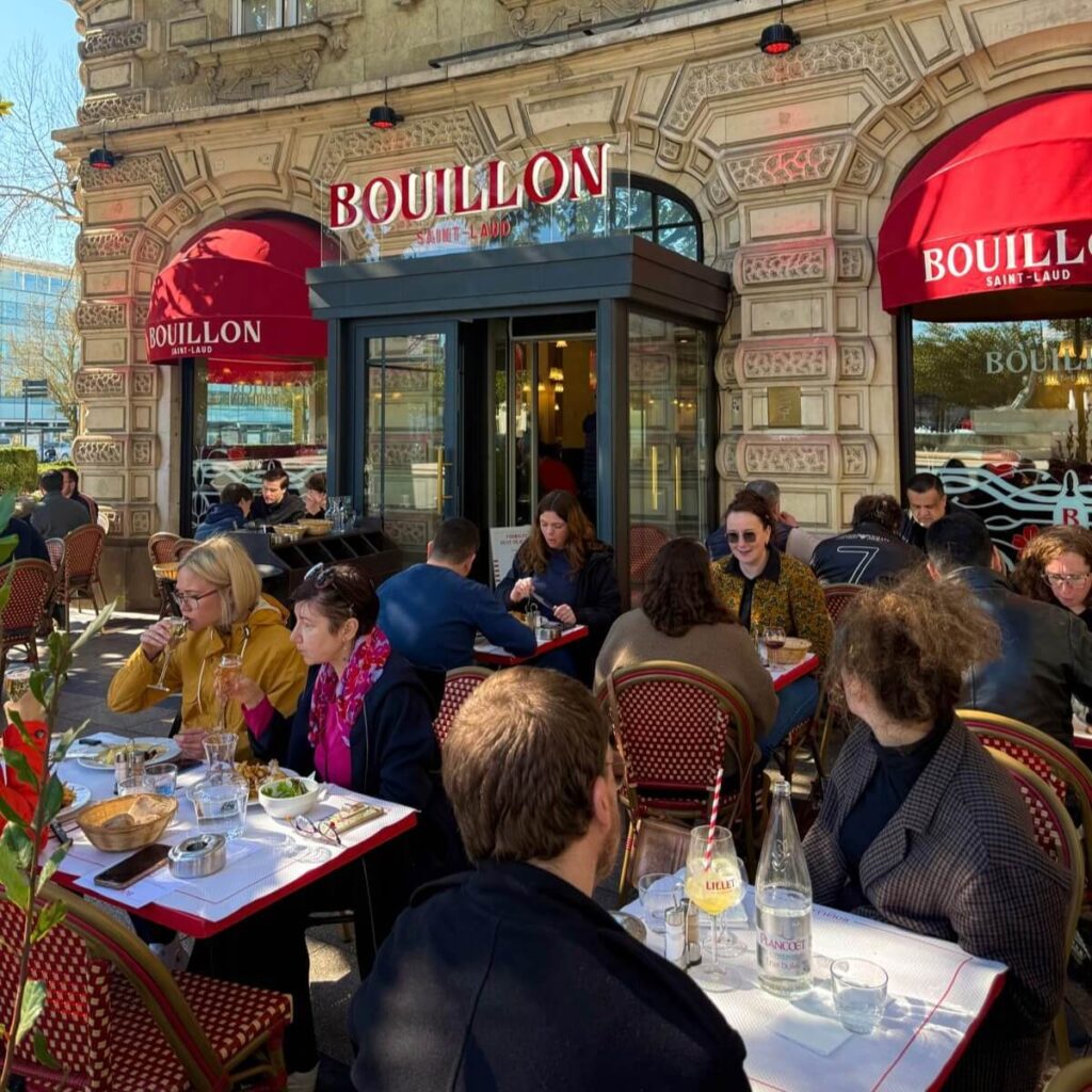 Quiet street in Angers with local restaurants