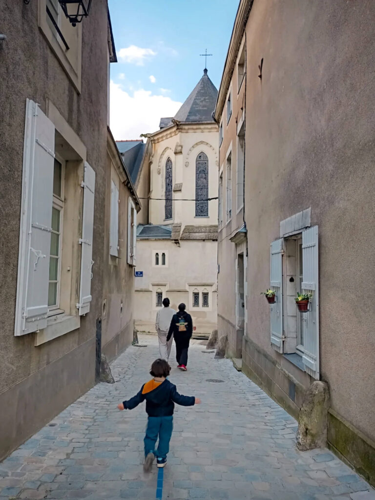 Old Town area in Angers with streets and buildings