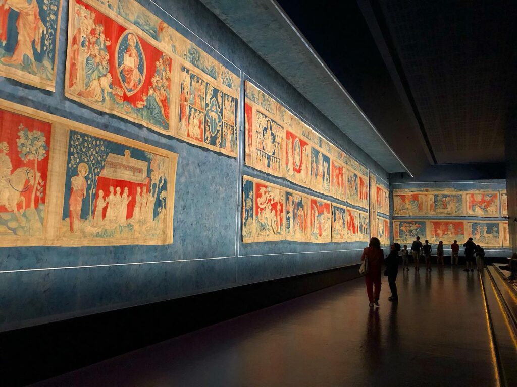 Apocalypse Tapestry displayed inside Château d’Angers