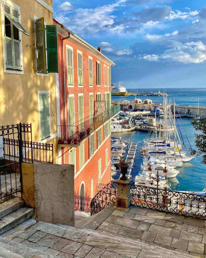 Walking through Bastia from Old Port toward the Citadel with historic streets