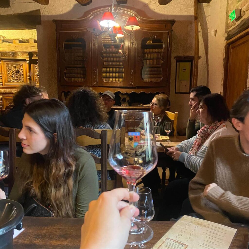 Burgundy wine glasses during a tasting experience in Beaune