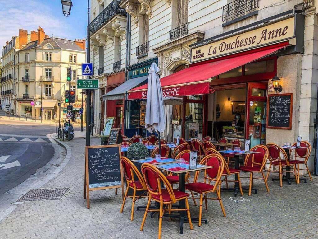 Outdoor café in Blois old town France
