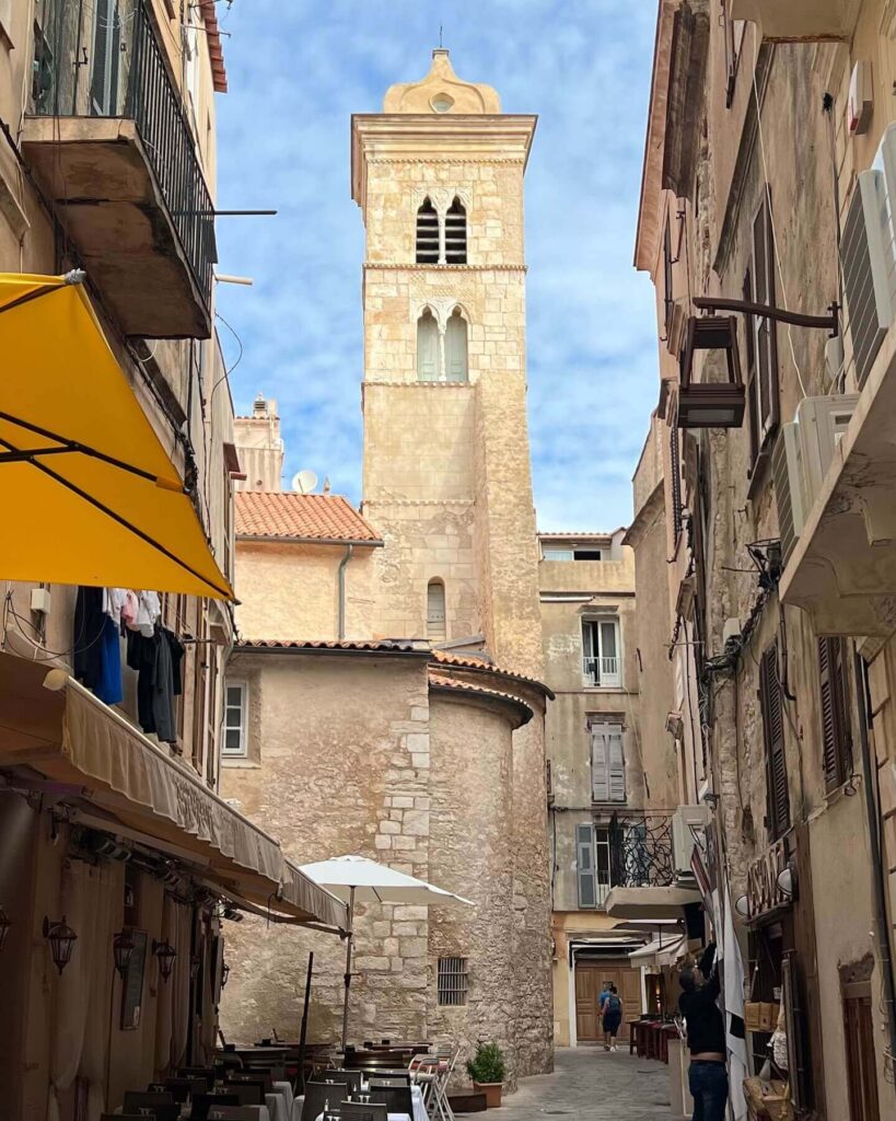 View from Bonifacio citadel overlooking the sea and cliffs