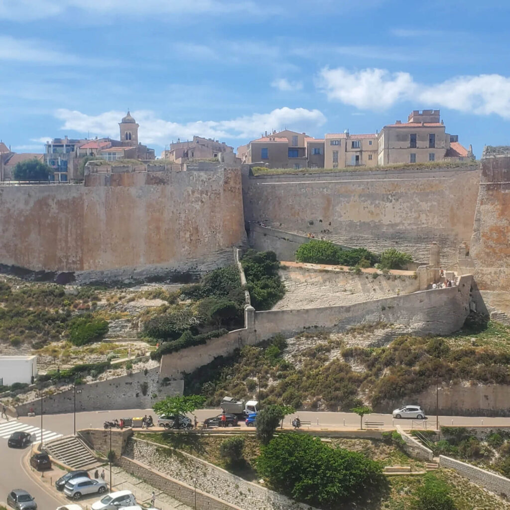Historic buildings and quiet streets in Bonifacio old town