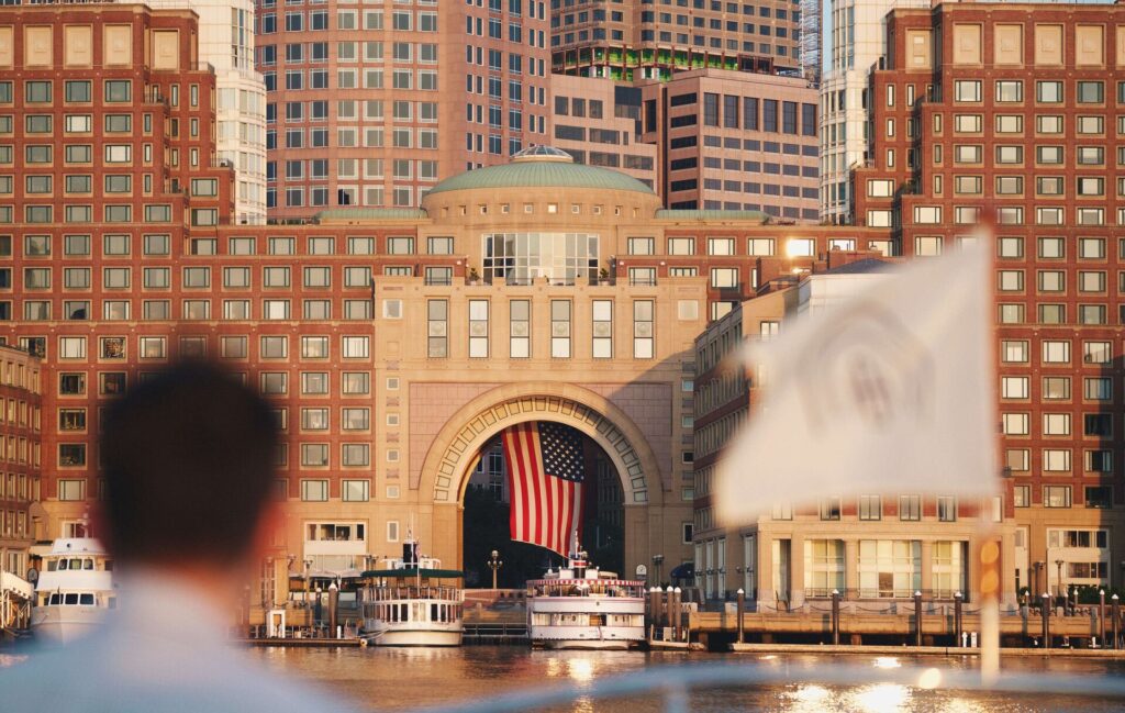 Boston Harbor Hotel waterfront sunrise view from luxury room