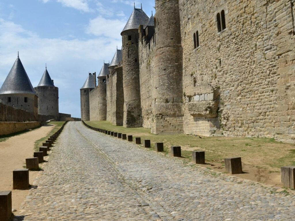 View from Carcassonne ramparts overlooking countryside