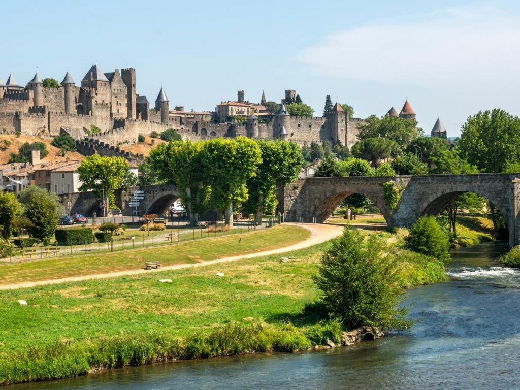 Carcassonne medieval city during mild weather with fewer crowds