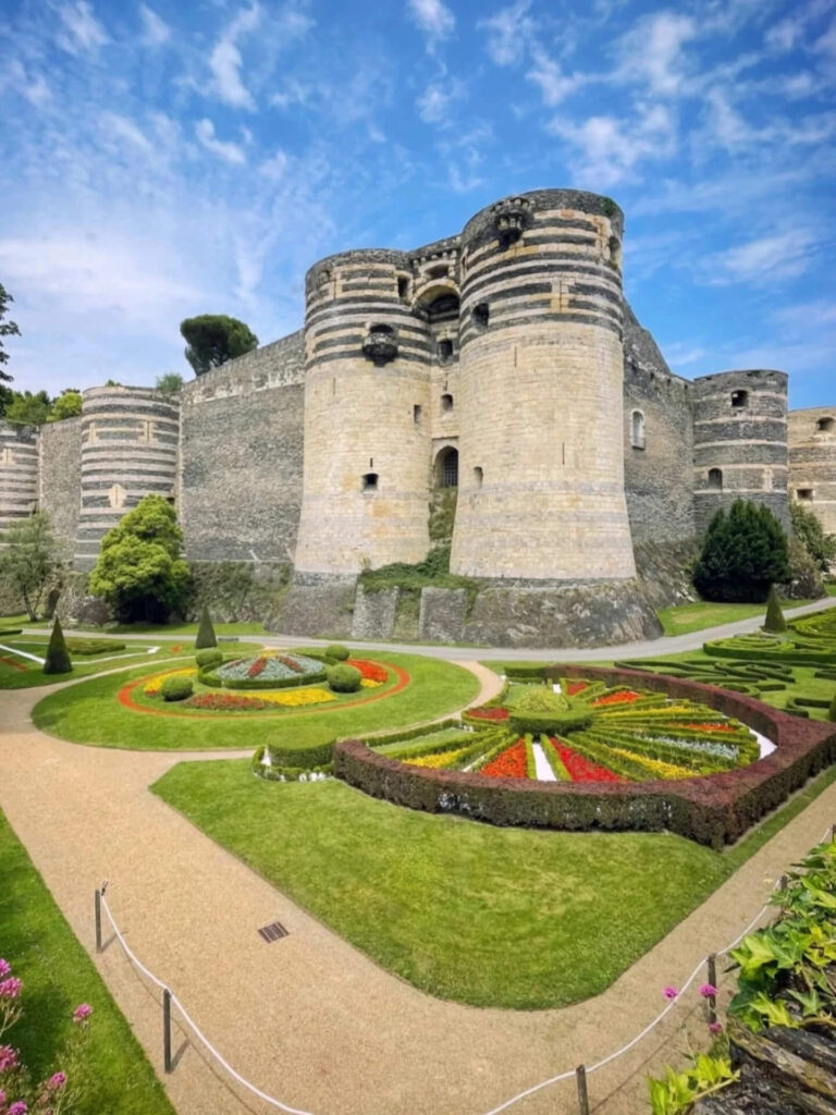 Château d’Angers fortress with stone towers and defensive walls