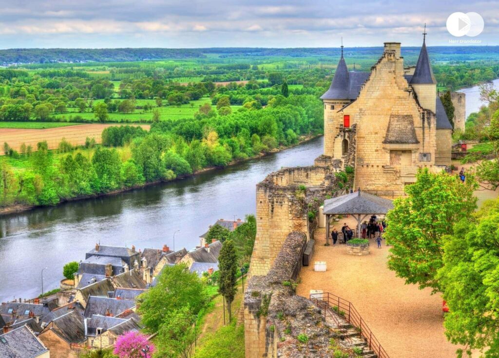 View from Château de Chinon overlooking rooftops and the Vienne River