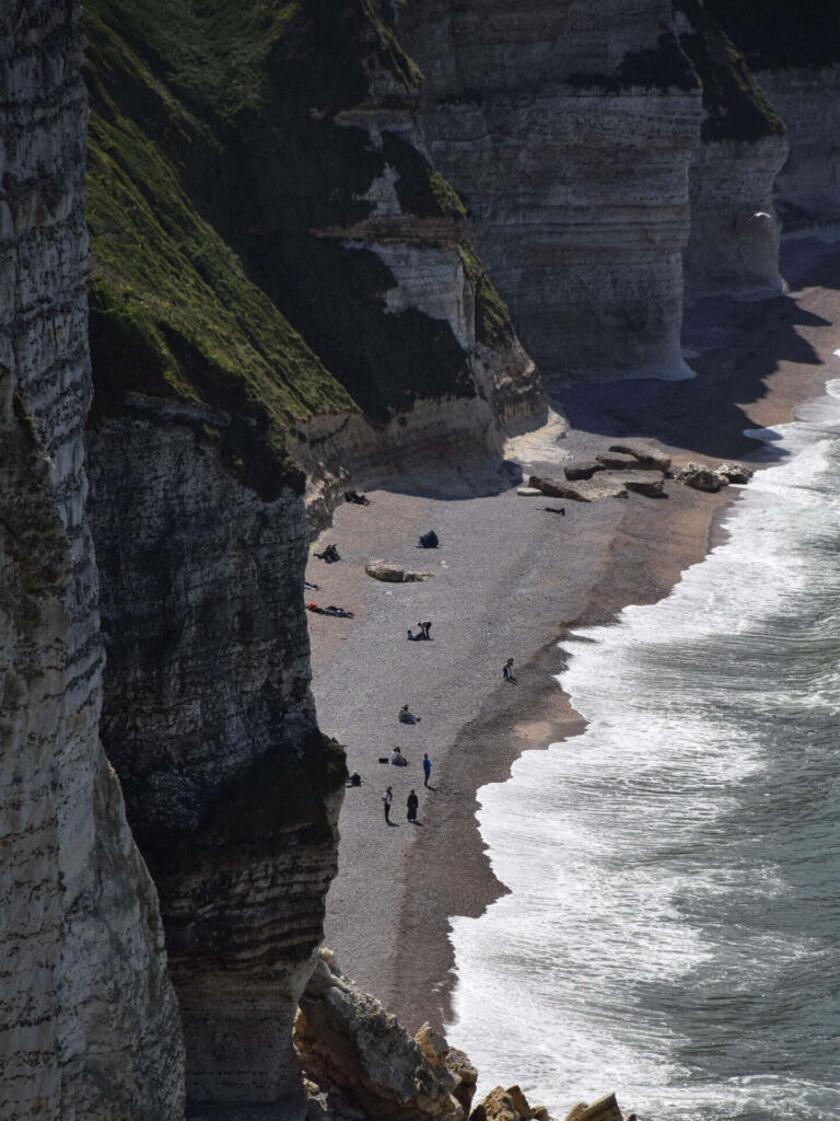 Uneven walking path along Étretat cliffs