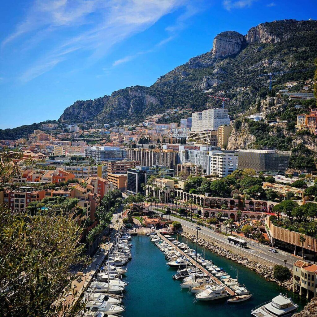 Quiet harbor area in Fontvieille Monaco