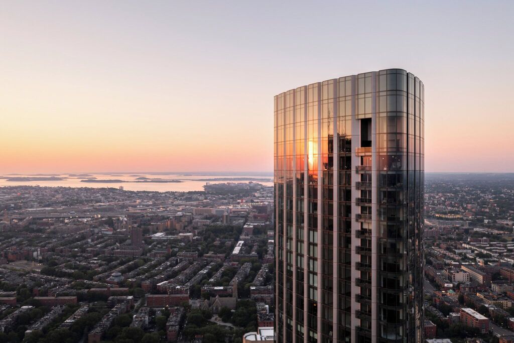 Four Seasons One Dalton Boston luxury room with skyline view