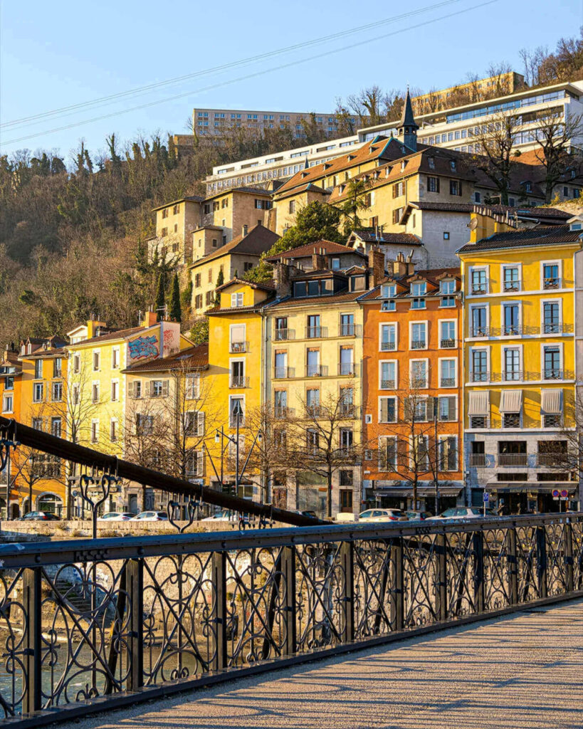 Walking through the Old Town streets in Grenoble