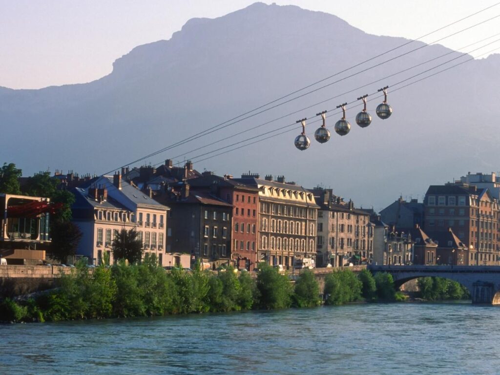 Walking through the Old Town streets in Grenoble