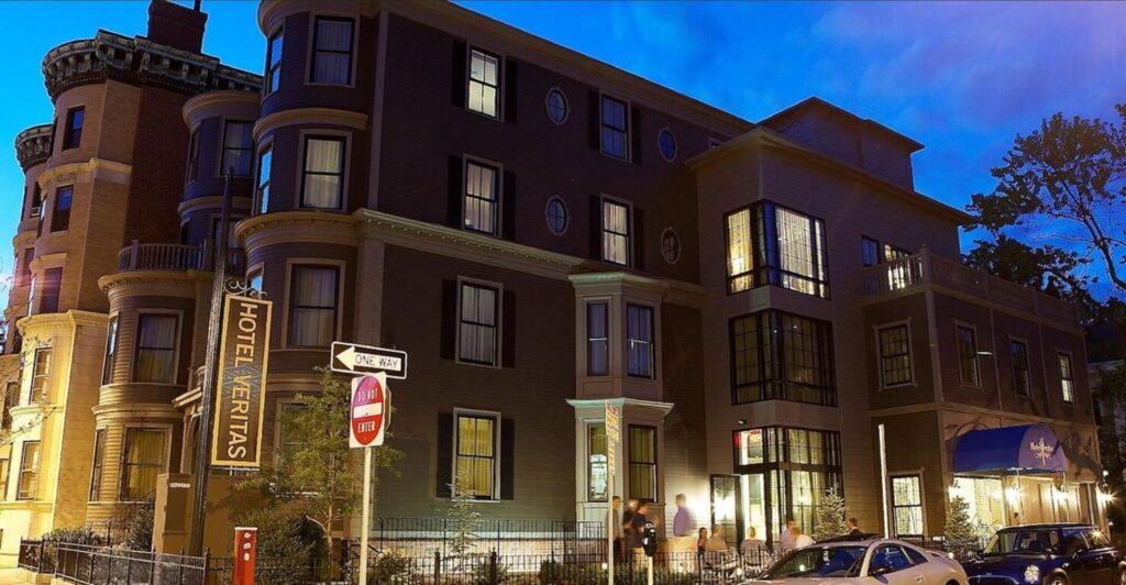 Hotel Veritas exterior near Harvard Square in Cambridge Massachusetts