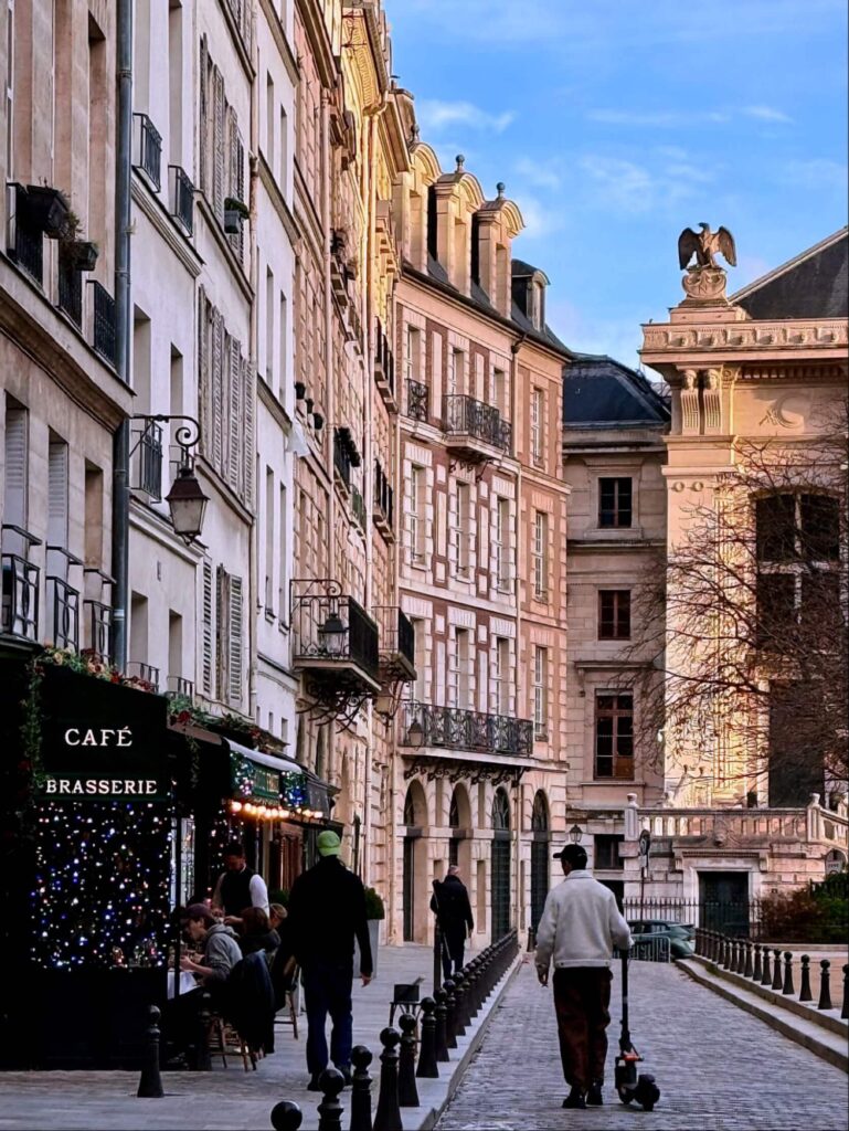 Quiet streets on Ile de la Cite near Notre Dame in Paris