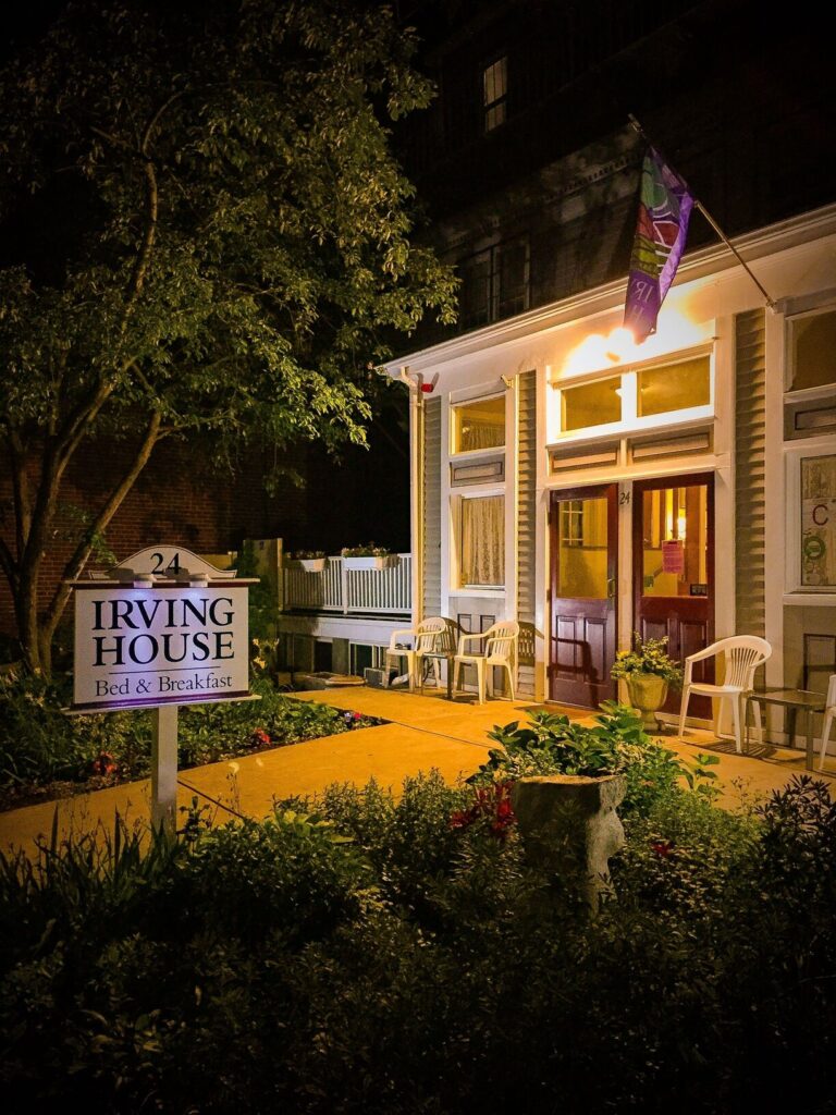 Exterior of Irving House at Harvard in Cambridge Massachusetts near Harvard Square