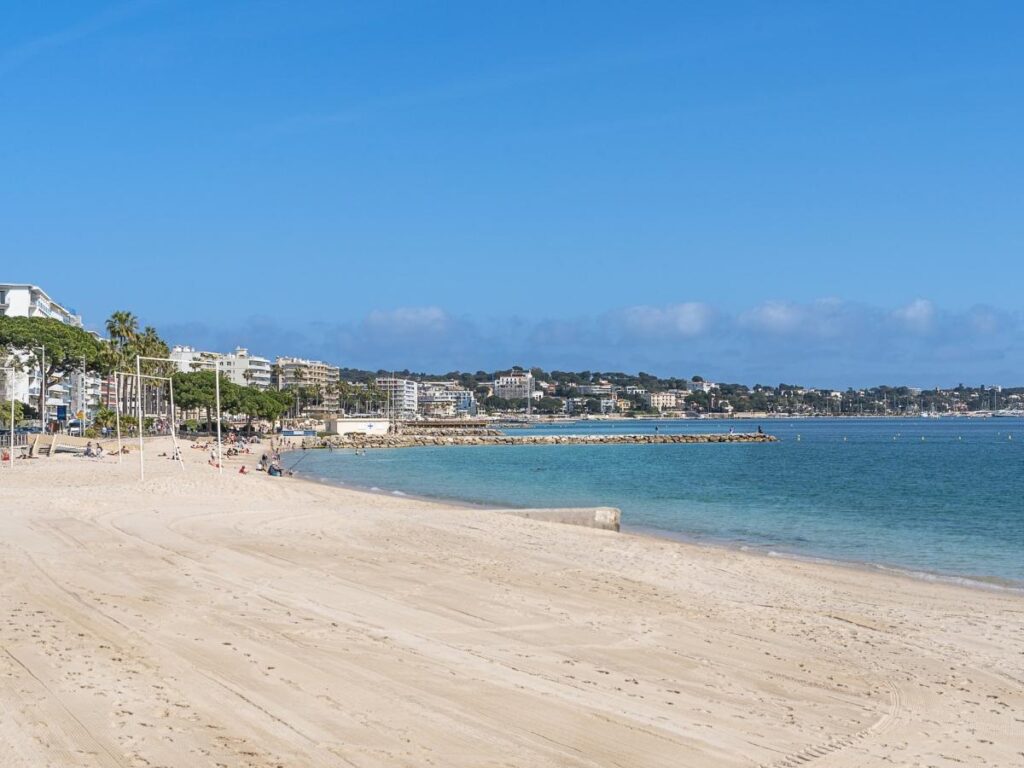 Sandy beach in Juan les Pins near Antibes